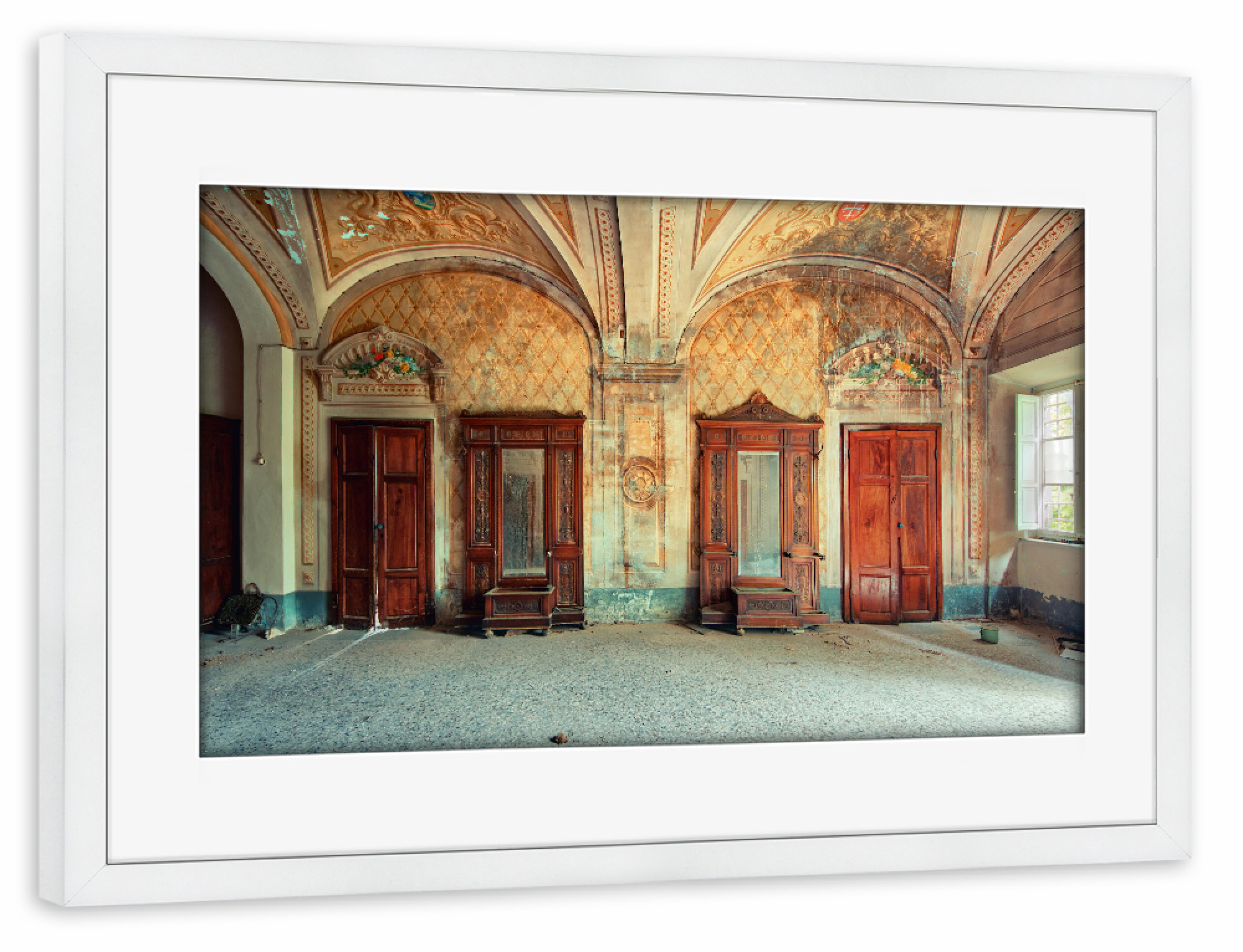 Poster mit Rahmen weiß "Mirrors" artboxONE - Städte,Architektur