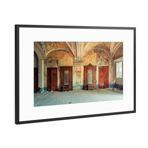 Poster mit Rahmen Schwarz (Metallic) "Mirrors" artboxONE - Städte,Architektur