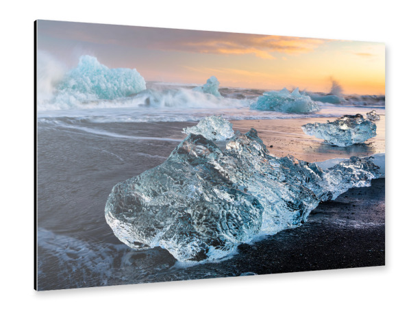 Alu-Dibond "Jökulsárlón ice beach" 30x20 cm artboxONE