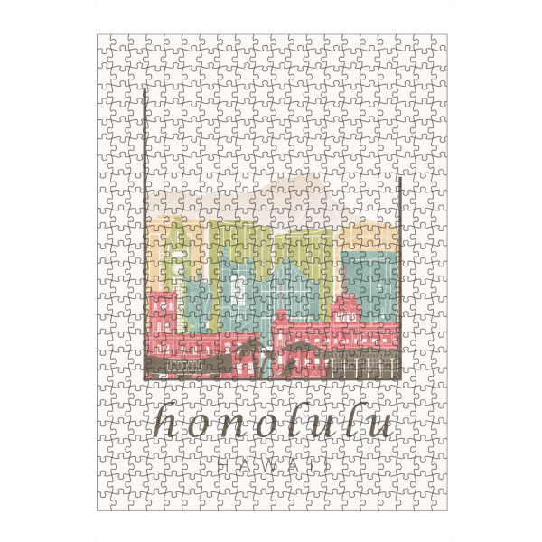 artboxONE Puzzle "Honolulu skyline pastel" artboxONE - Städte,Architektur