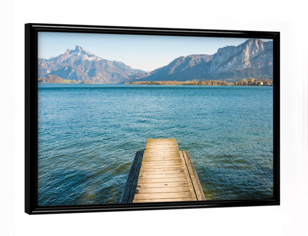 Poster mit schwarzem Rahmen "Steg am Mondsee" artboxONE - Natur,Reise