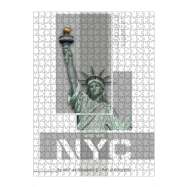 Puzzle Ravensburger "NYC Freiheitsstatue | grau" artboxONE - Städte,Städte / New York,Architektur