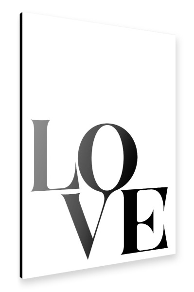 Alu-Dibond "Love Black" 30x20 cm artboxONE
