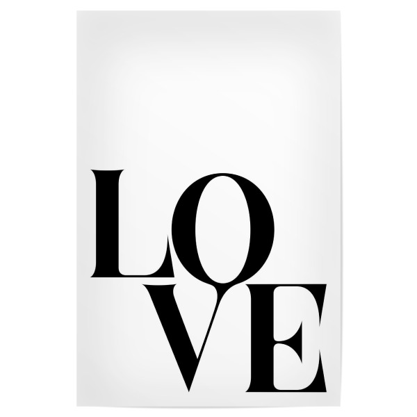 Poster 30x20 cm "Love Black" artboxONE - Typografie,Schwarzweiß,Liebe