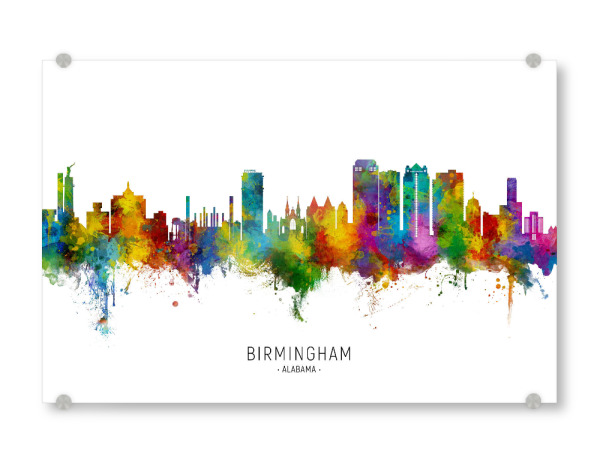 Acrylglasbild "Birmingham Alabama Skyline txt" artboxONE - Städte