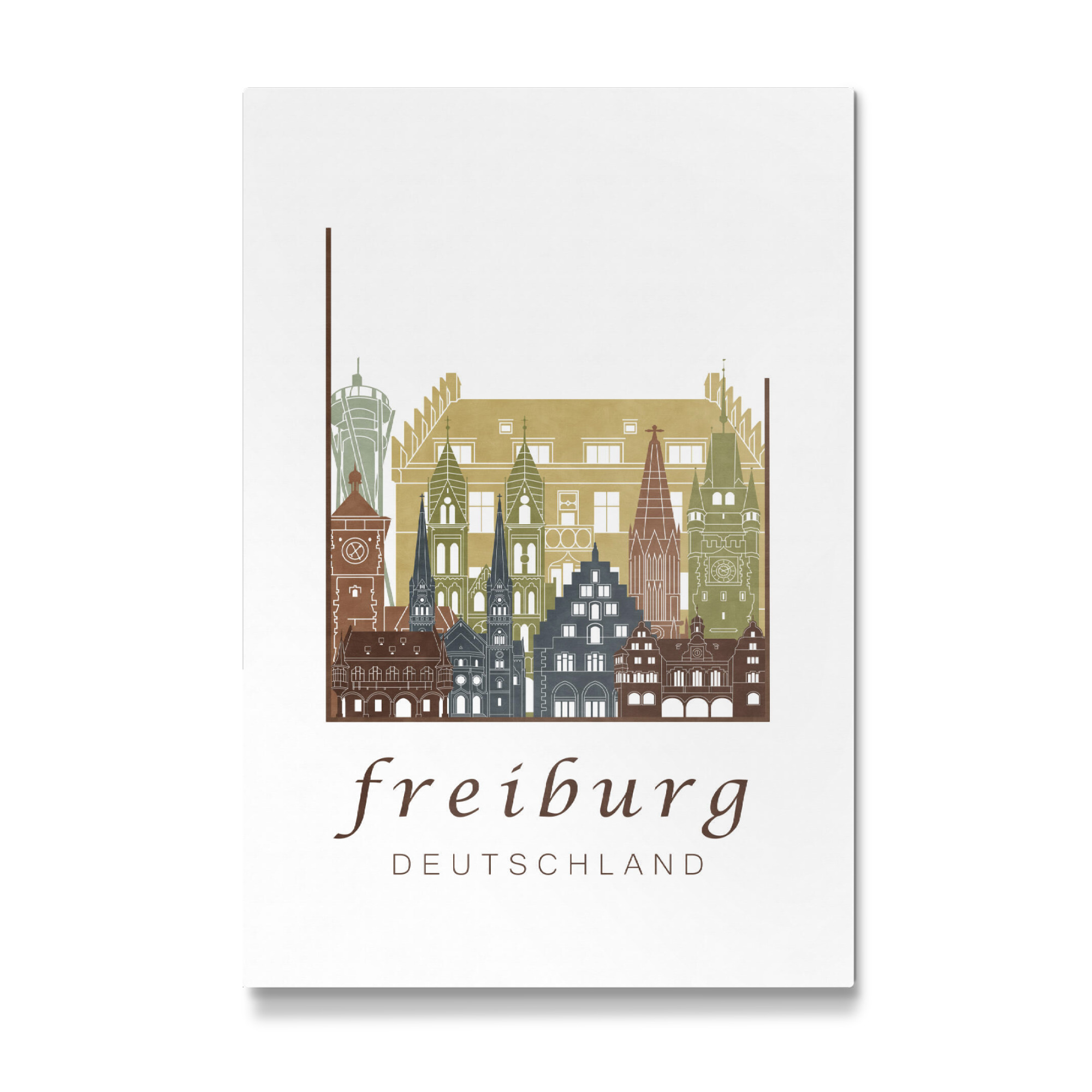 Galerie-Print "Freiburg skyline light brown" 75x50 cm artboxONE