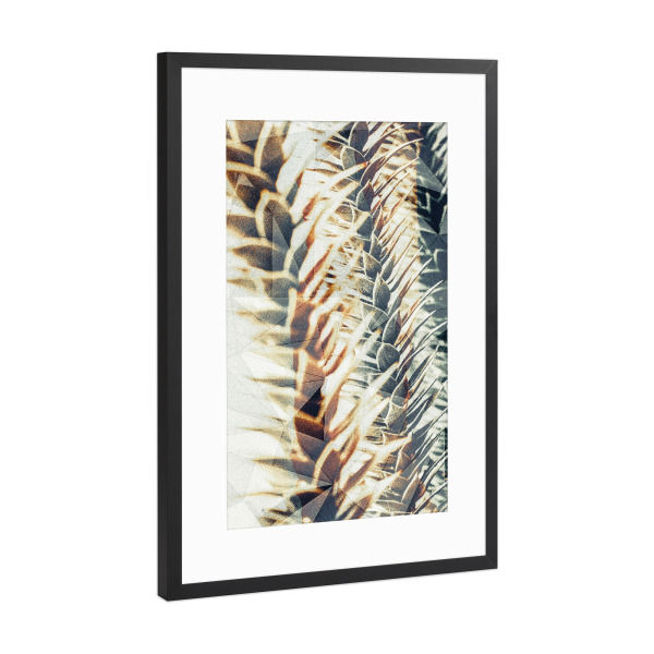 Poster mit Rahmen Schwarz (Metallic) "Floral green close up" artboxONE - Natur,Floral,Geometrie