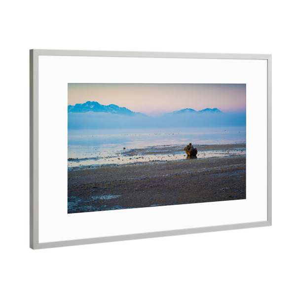 Poster mit Rahmen Silber "Morgen am Chiemsee" artboxONE - Natur,Reise / Strand und Meer