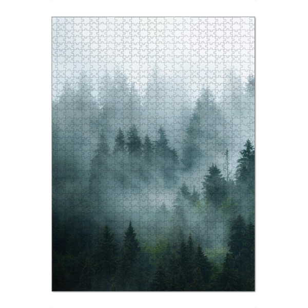 Puzzle Ravensburger "Pine Forest" artboxONE - Natur - Pine forest,Forest,Wald,Bäume,Trees,Nebel,Fog,Düster,Landscape,Landschaft,Nature,Natur,Baum,Tree