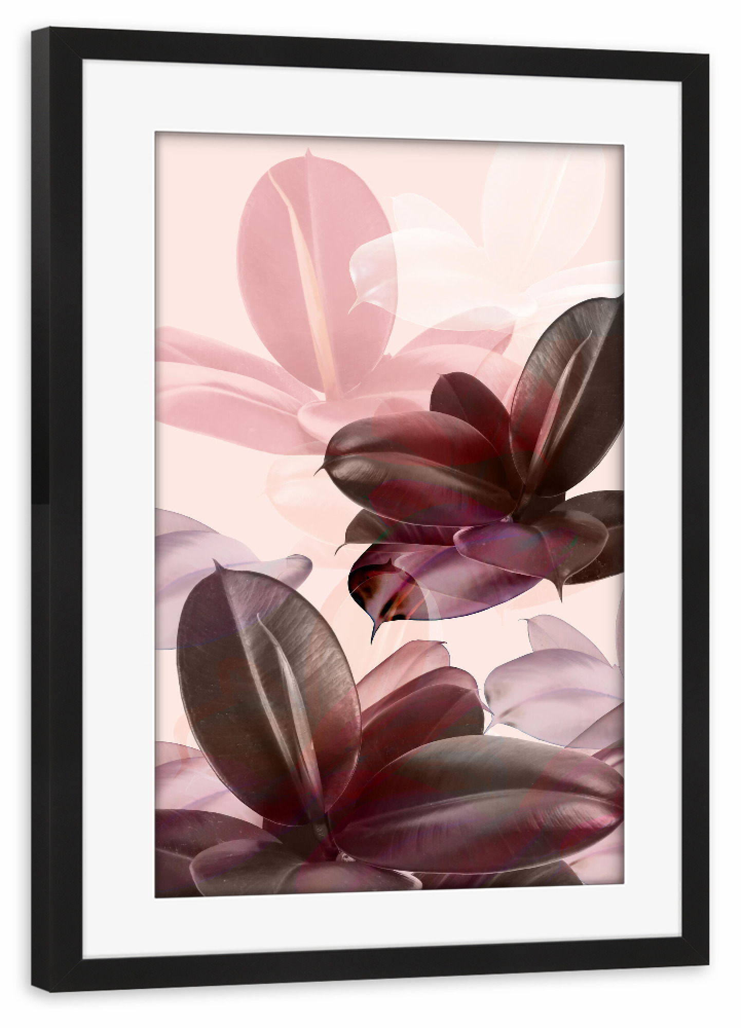 Poster mit Rahmen schwarz "Abstract Rubber Plant Leaf" artboxONE - Natur,Floral,Abstrakt
