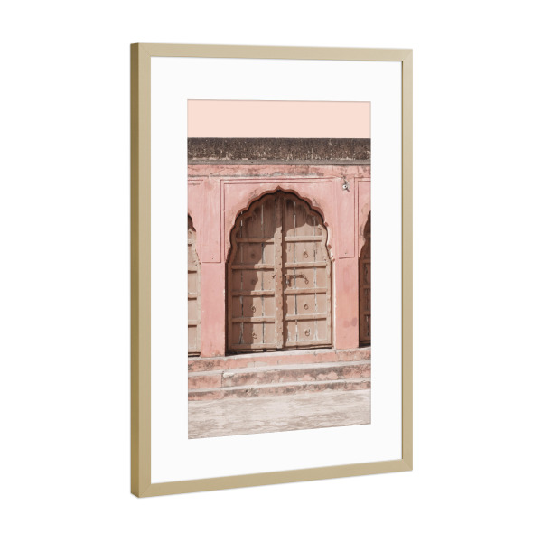 Poster mit Rahmen Gold "India Pink Gate" artboxONE - Architektur,Reise / Asien,Städte / Weitere
