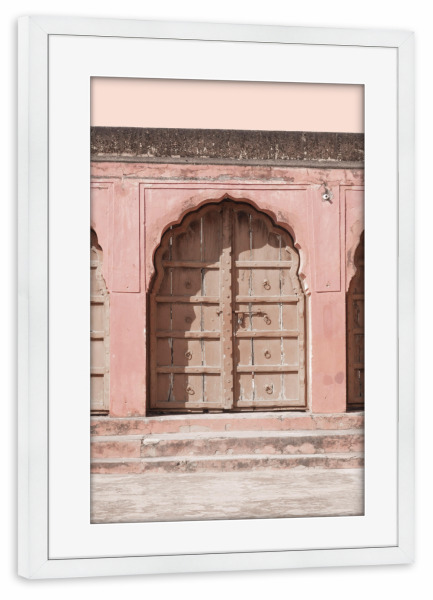 Poster mit Rahmen weiß "India Pink Gate" artboxONE - Architektur,Reise / Asien,Städte / Weitere