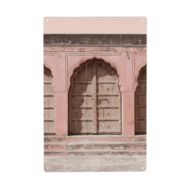 Metall Poster "India Pink Gate" artboxONE - Architektur,Reise / Asien,Städte / Weitere