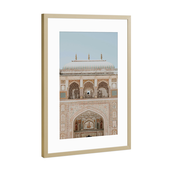 Poster mit Rahmen Gold "Amber Fort, India" artboxONE - Architektur,Reise / Asien,Städte / Weitere