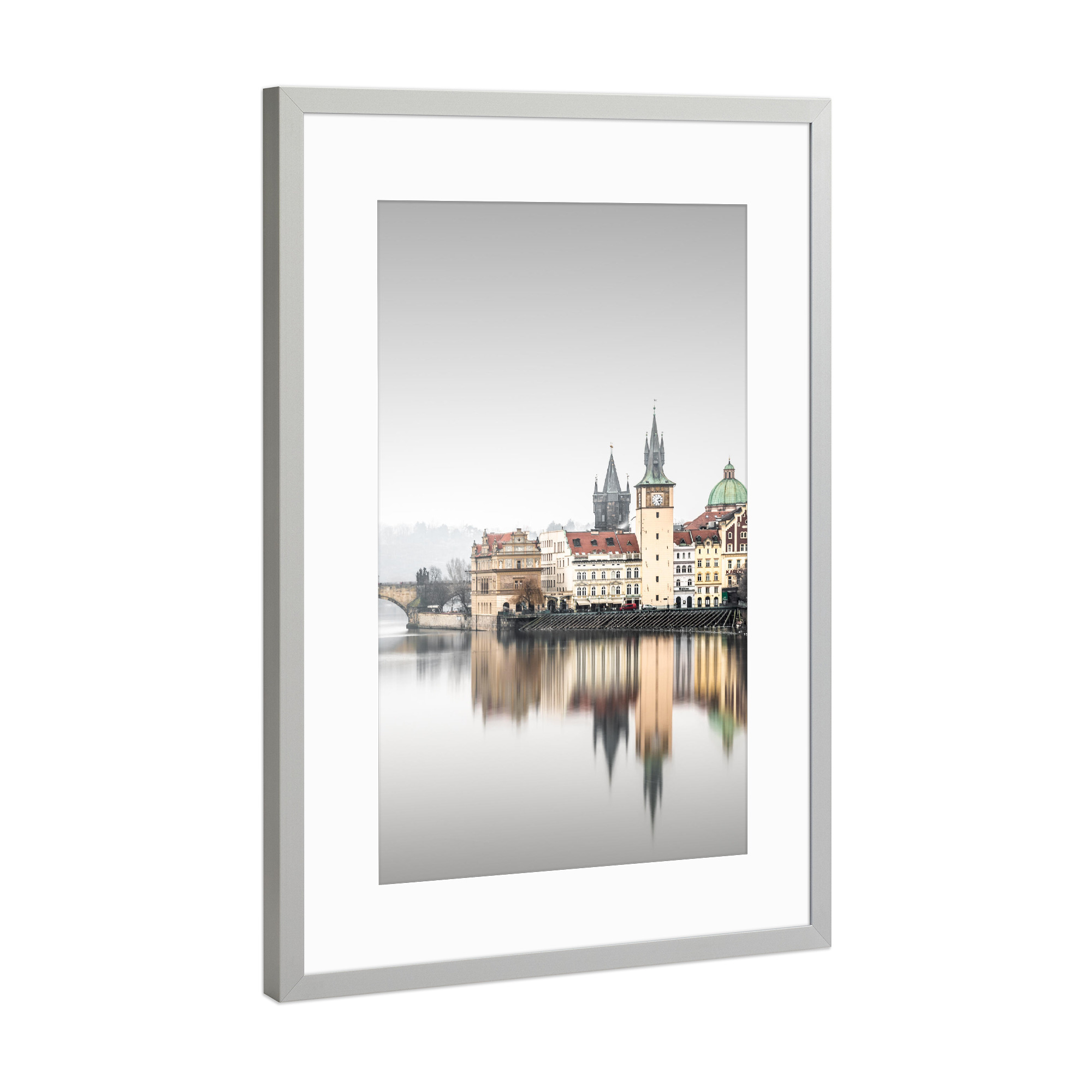 Poster mit Rahmen Silber "Vltava Study Prag" artboxONE - Städte,Architektur,Reise / Strand und Meer,Reise / Länder,Städte / Prag