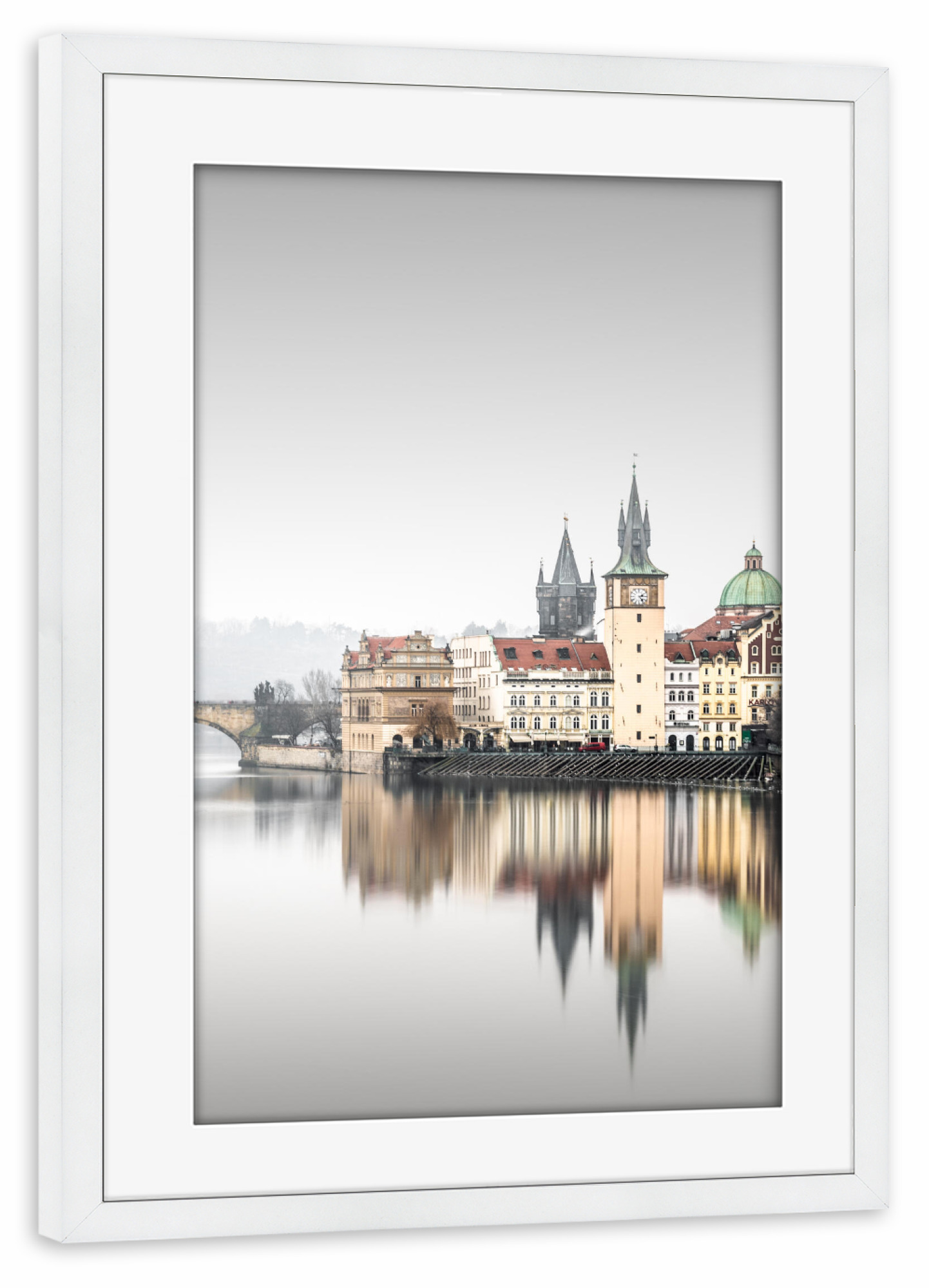 Poster mit Rahmen weiß "Vltava Study Prag" artboxONE - Städte,Architektur,Reise / Strand und Meer,Reise / Länder,Städte / Prag