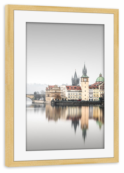 Poster mit Rahmen kiefer "Vltava Study Prag" artboxONE - Städte,Architektur,Reise / Strand und Meer,Reise / Länder,Städte / Prag