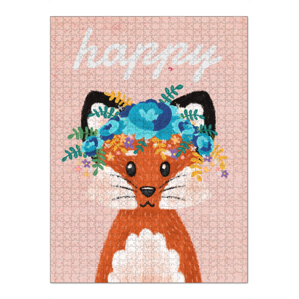 Puzzle Ravensburger "Happy Fuchs!" artboxONE - Floral,Für Kinder,Tiere