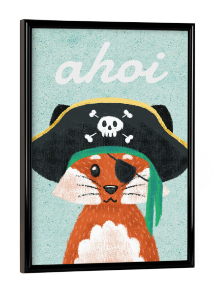 Poster mit schwarzem Rahmen "Ahoi Fuchs!" artboxONE - Für Kinder,Tiere