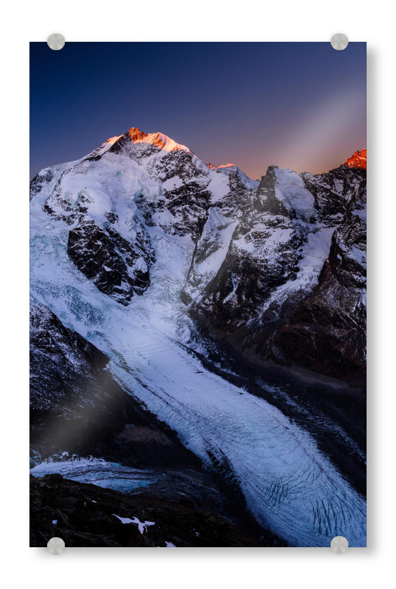 Acrylglasbild "Piz Bernina sunrise Morteratsch" artboxONE - Natur