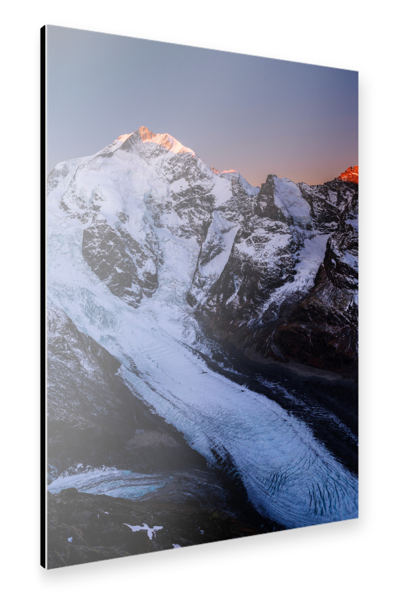 Alu-Dibond "Piz Bernina sunrise Morteratsch" 75x50 cm artboxONE