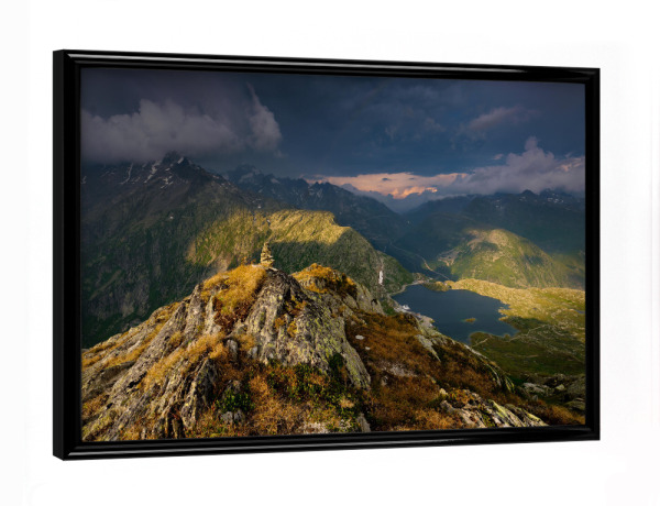 Poster mit schwarzem Rahmen "Grimsel thunderstorm" artboxONE - Natur