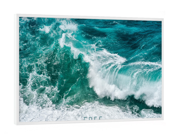 Poster mit weißem Rahmen "FEEL FREE" artboxONE - Typografie,Natur,Reise,Reise / Strand und Meer