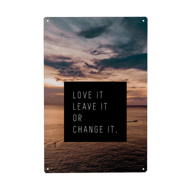 Holzbild "Love it - Sunset" artboxONE - Typografie,Natur,Reise,Reise / Strand und Meer