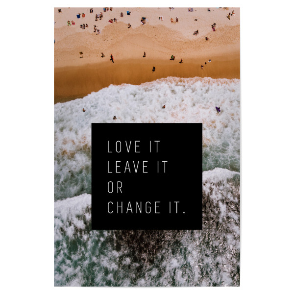Poster "Love it - Beach" artboxONE - Typografie,Natur,Reise,Reise / Strand und Meer