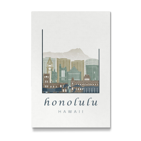 Galerie-Print "Honolulu skyline light blue" 30x20 cm artboxONE