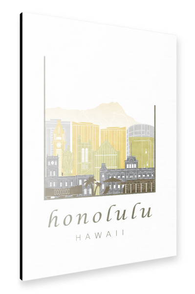 Alu-Dibond "Honolulu skyline desert" 30x20 cm artboxONE