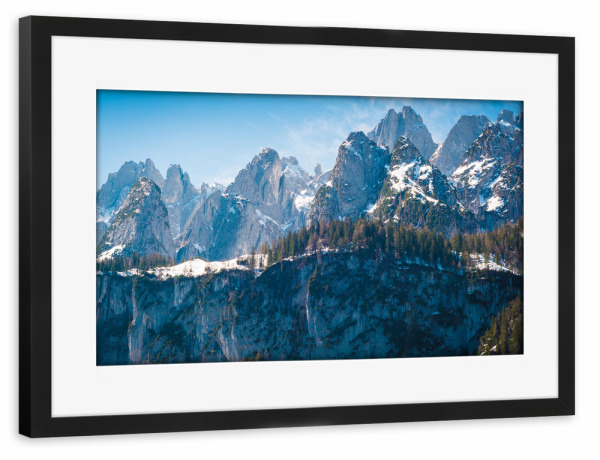 Poster mit Rahmen schwarz "Gipfel am Gosaukamm" artboxONE - Natur