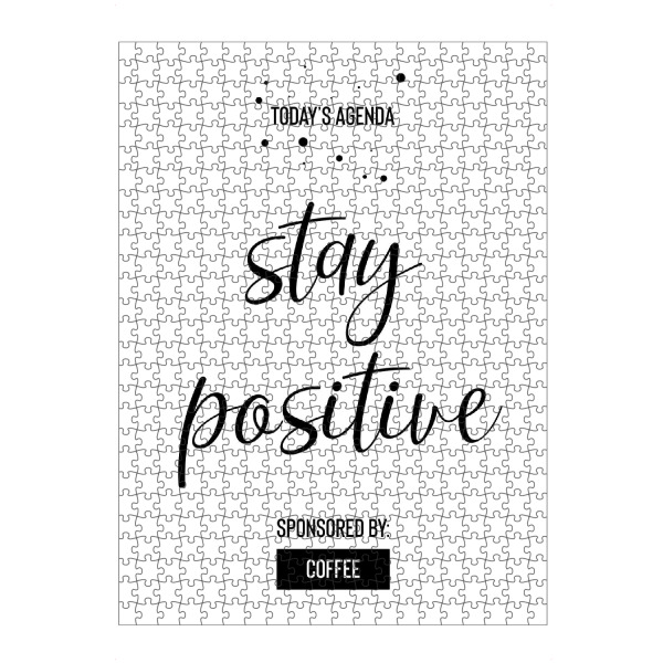 Puzzle Ravensburger "STAY POSITIVE Sponsored by Coffee" artboxONE - Typografie,Schwarzweiß
