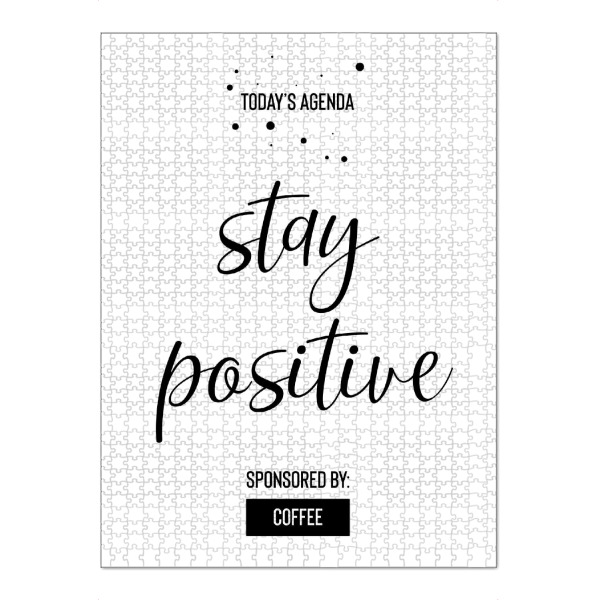 Puzzle Ravensburger "STAY POSITIVE Sponsored by Coffee" artboxONE - Typografie,Schwarzweiß