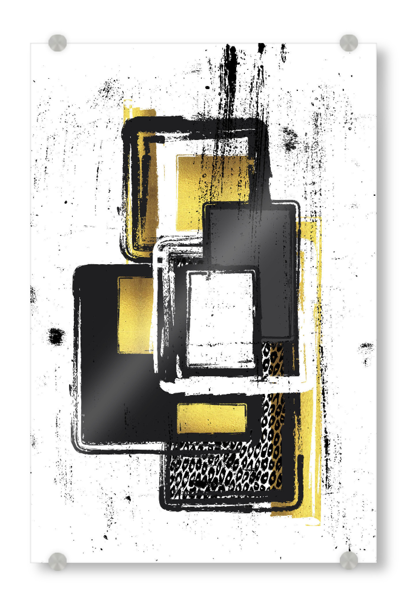 Acrylglasbild "Abstrakte Malerei Nr. 3 | gold" artboxONE - Abstrakt