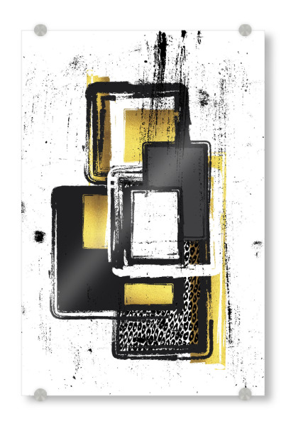 Acrylglasbild "Abstrakte Malerei Nr. 3 | gold" artboxONE - Abstrakt