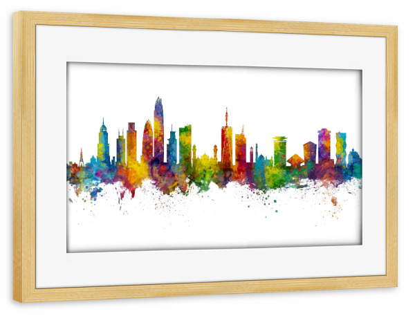 Poster mit Rahmen kiefer "Nairobi Kenya Skyline" artboxONE - Städte