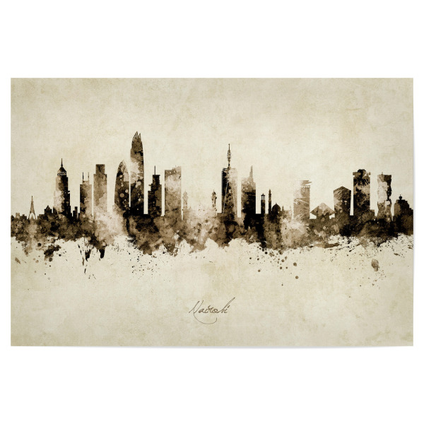 Poster "Nairobi Kenya Skyline Sepia" artboxONE - Städte - Nairobi,Kenya,Skyline,Cityscape,Stadtbild,Watercolor,City,Stadt,Beige,Africa,Afrika