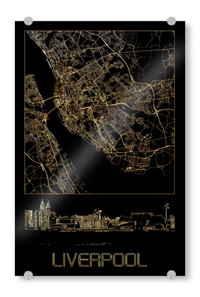 Acrylglasbild "Liverpool in Gold" artboxONE - Städte