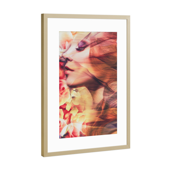 Poster mit Rahmen Gold "Somebody to Love" artboxONE - Floral,Abstrakt,Menschen