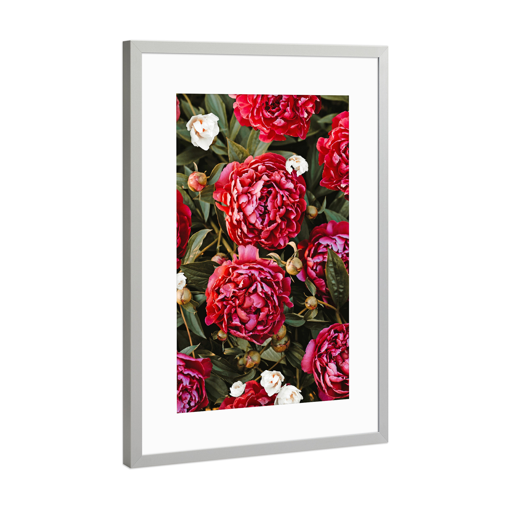 Poster mit Rahmen Silber "Blossom Love Pattern" artboxONE - Natur,Floral