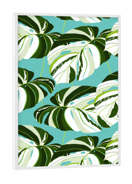 Poster mit weißem Rahmen "Summer Variegated Monstera" artboxONE - Natur,Floral