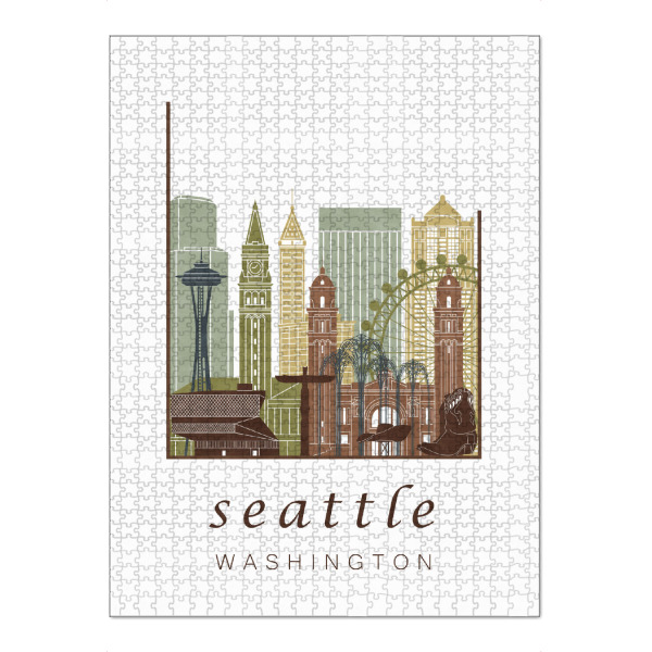 Puzzle Ravensburger "Seattle skyline light brown" artboxONE - Städte,Architektur