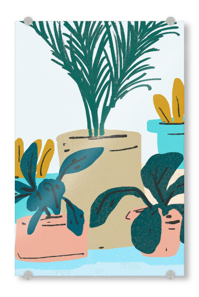 Acrylglasbild "Little House Plants | Pastel" artboxONE - Natur,Floral