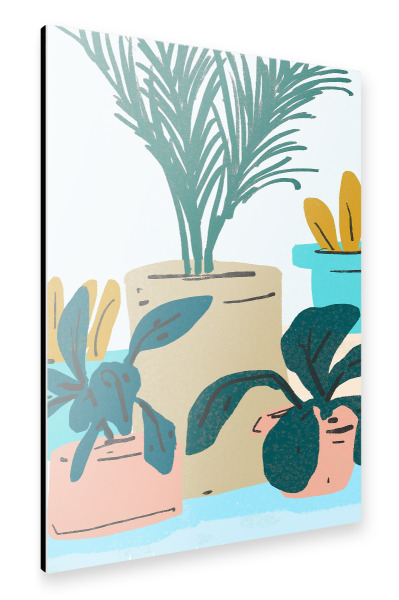Alu-Dibond "Little House Plants | Pastel" 30x20 cm artboxONE