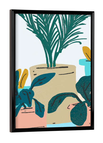 Poster mit schwarzem Rahmen "Little House Plants | Pastel" artboxONE - Natur,Floral