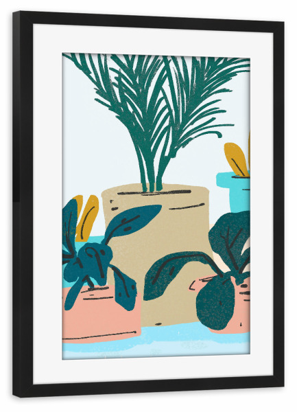 Poster mit Rahmen schwarz "Little House Plants | Pastel" artboxONE - Natur,Floral