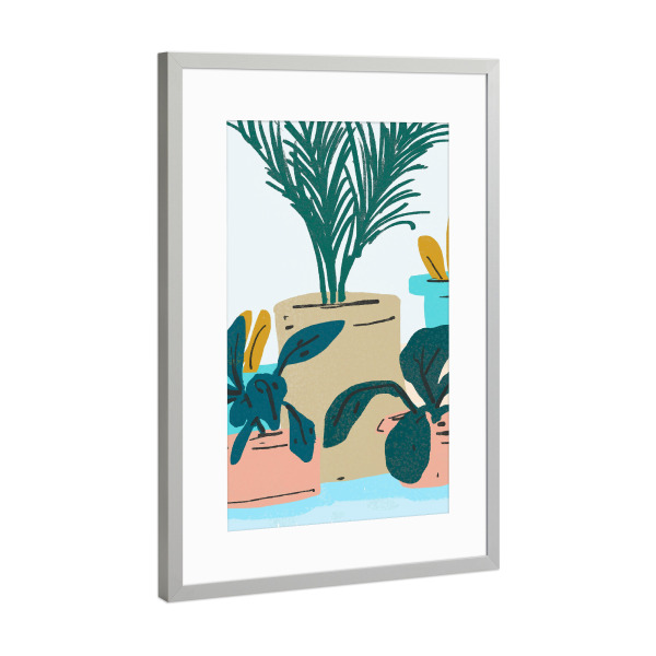 Poster mit Rahmen Silber "Little House Plants | Pastel" artboxONE - Natur,Floral