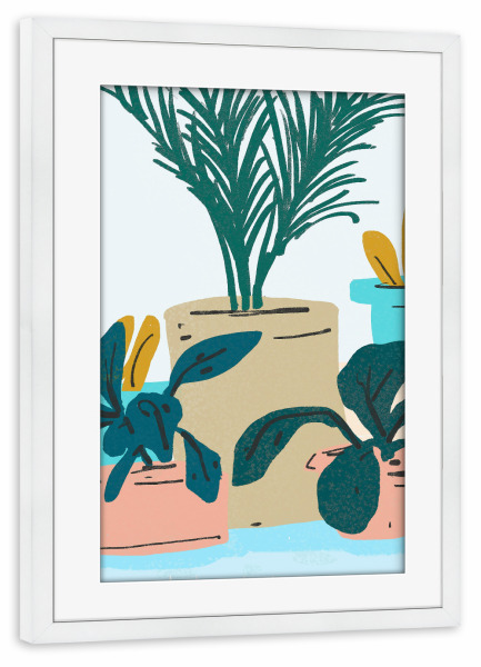 Poster mit Rahmen weiß "Little House Plants | Pastel" artboxONE - Natur,Floral