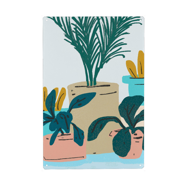 Holzbild "Little House Plants | Pastel" artboxONE - Natur,Floral